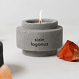 Kişiye Özel Beton Mumluk – Logo Baskılı Promosyon Dekoratif Mumluk