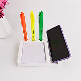 Beton Masaüstü Organizer | Kalemlik ve Telefon Standı