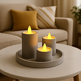 Beton Mumluk Set 4 Parça