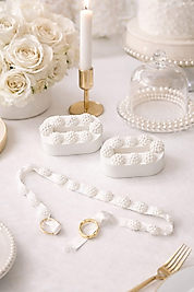 İnci Desenli Beton Yüzük Tutucu Minimalist