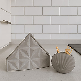 Beton Peçetelik ve Kürdanlık Set