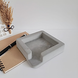 Gri Beton Bloknotluk – Masaüstü Ofis Aksesuarı