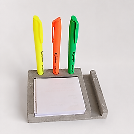 Beton Masaüstü Organizer | Kalemlik ve Telefon Standı