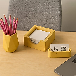 Sarı Beton Dekoratif Ofis Seti