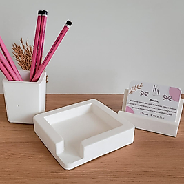 3 Parça Beton Ofis Seti Masa Üstü Organizer