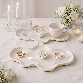 Beton Söz Nişan Tepsisi Set