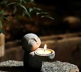 Gri Bereket Sembolü Aromaterapi Mum Tepsisi