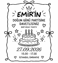 Erkek Çocuğu Doğum Günü Partisi Özel Boyama Kiti Etiketi