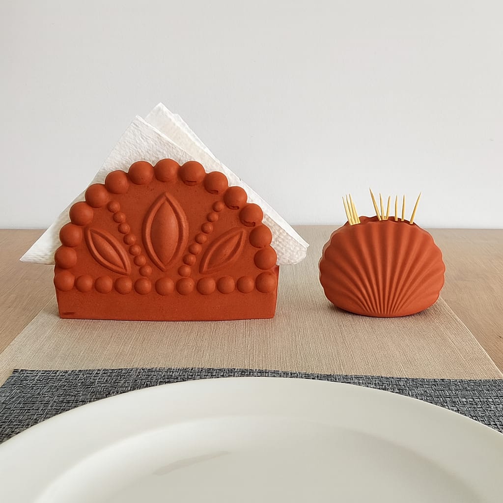 Beton Peçetelik ve Kürdanlık Set