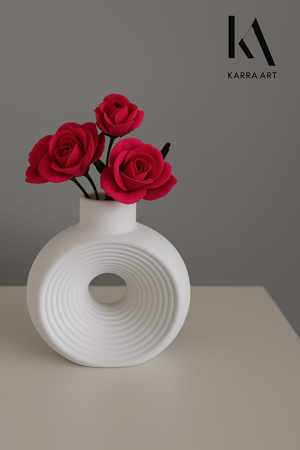 Beton Yuvarlak Tasarım Vazo