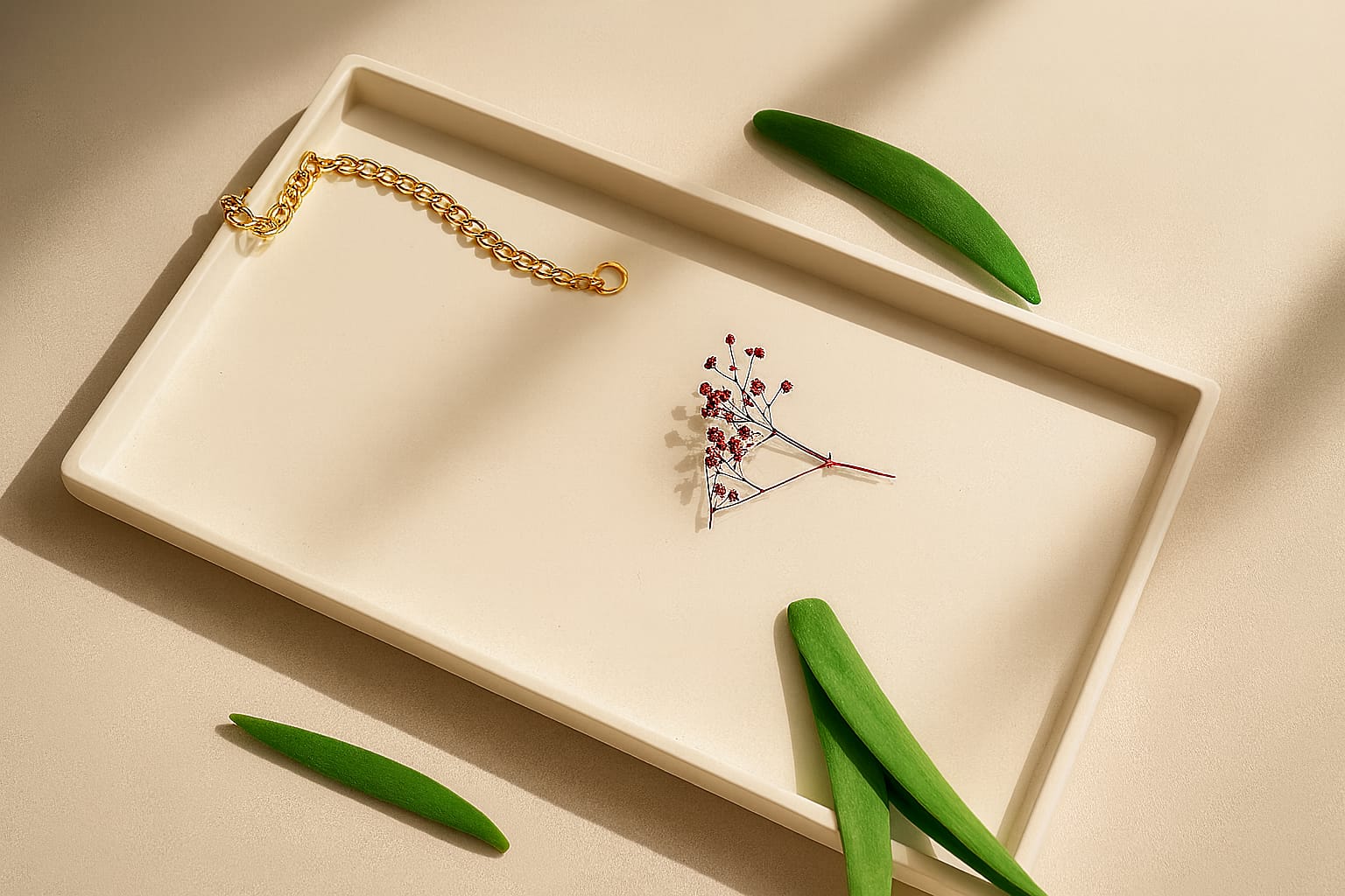 Diktörtgen Beton Dekoratif Tepsi Sunum Tepsisi Söz Nişan Tepsisi 30x20x2 Cm