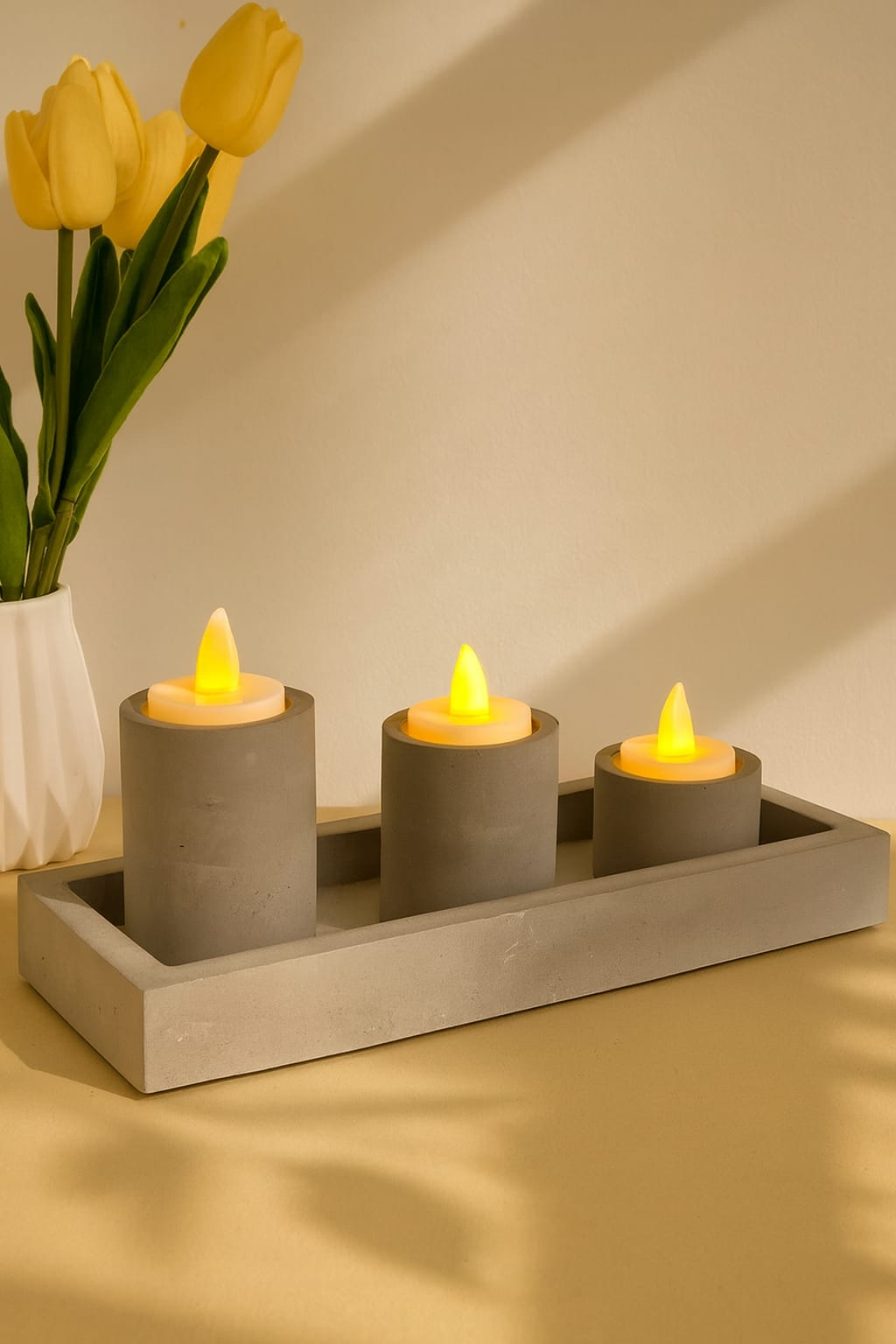 Beton Mumluk Set 4 Parça