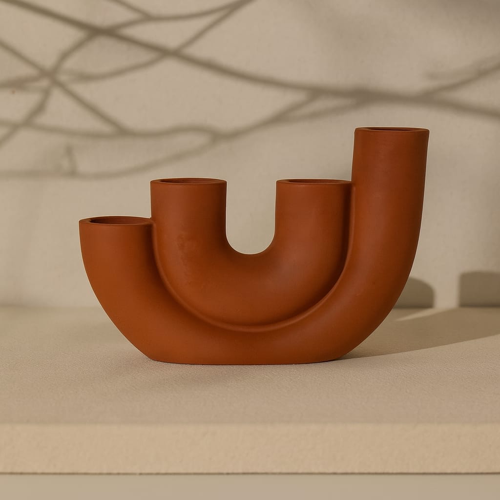 4 Gözlü Mumluk Beton Dekoratif Mumluk