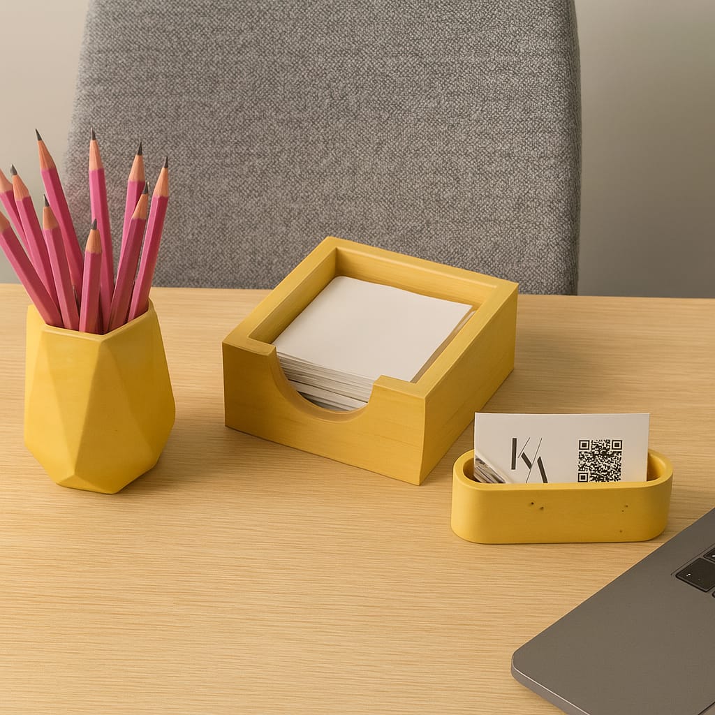 Sarı Beton Dekoratif Ofis Seti