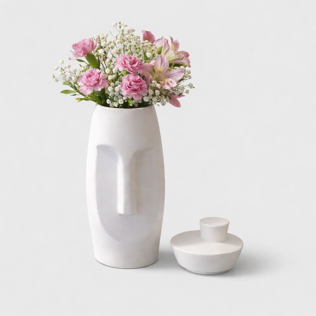 Dekoratif Beton Vazo – Minimal Tasarım El Yapımı Ev Aksesuarı